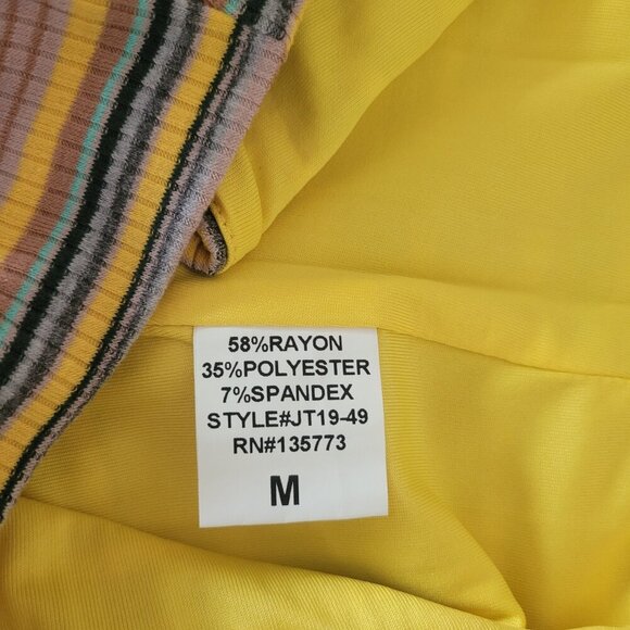 NWT Anthropologie Oliviaceous Spaghetti Strap Striped Yellow Green Crop Top M - Picture 7 of 12